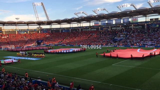 Гимн России. Евро 2016. Россия - Уэльс. Тулуза. смотреть онлайн