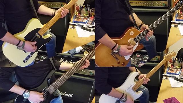 3 guitars and a Bass! Telecaster, Les Paul, Stratocaster and Harley Benton... смотреть онлайн