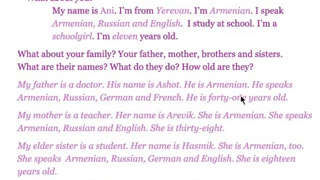 Fill in the blanks. Speak about your family. смотреть онлайн