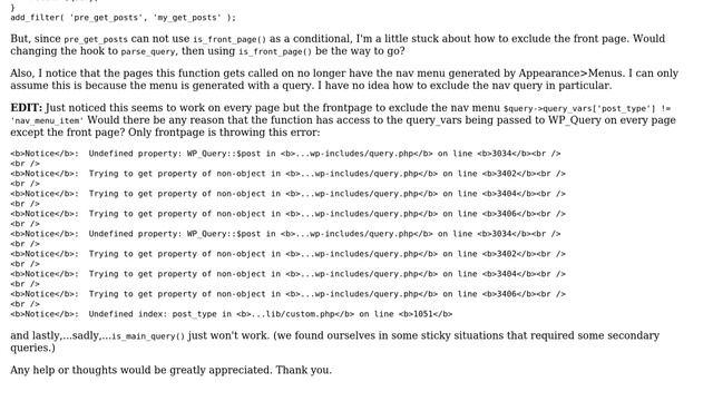 Wordpress: Looking for a way to exclude frontpage and nav menu from query filter смотреть онлайн