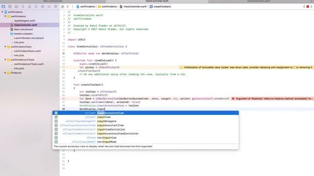 Date picker in iOS as a toolbar over UI смотреть онлайн