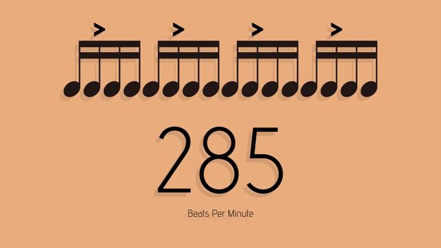 BPM = 285　メトロノーム - metronome - 16分 アクセント1-2 смотреть онлайн