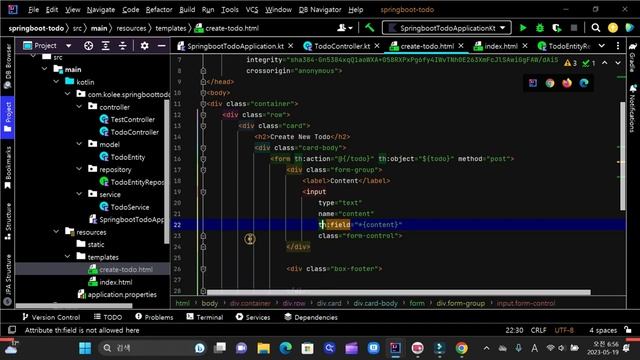 Springboot + Kotlin + PostgreSQL #4(Todo App) смотреть онлайн