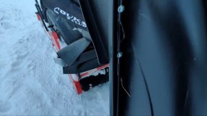 Установка снегоотбойника на сани мотобуксировщика (толкач).