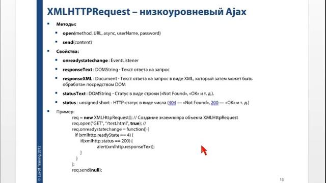 Использование AJAX в разработке web-приложений на Java смотреть онлайн