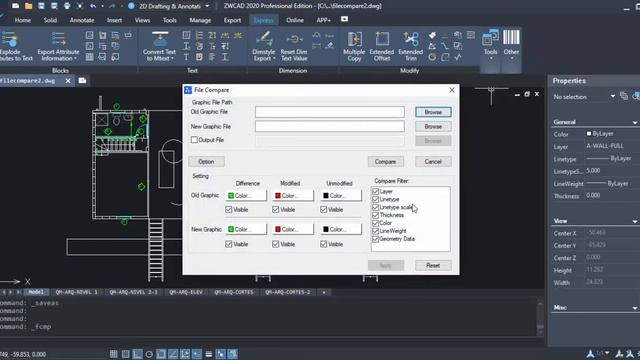 ZwCAD 2020 File Compare смотреть онлайн