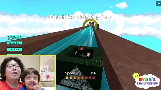 Ryan and Daddy Game Night! Let's Play Roblox Box Slide down with Ryan's Family R смотреть онлайн