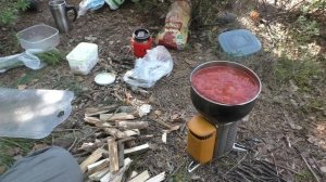 Еда в походе.  Готовим Походную Солянку