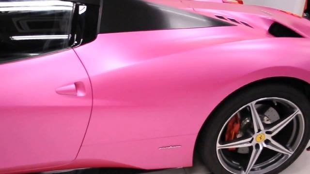 Rose Marshmallow Satin Pink Ferrari 458 spider by Wrap Workz Hong Kong смотреть онлайн