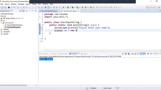 12 1 Take A String input from user and print Learn Java From Beginning смотреть онлайн