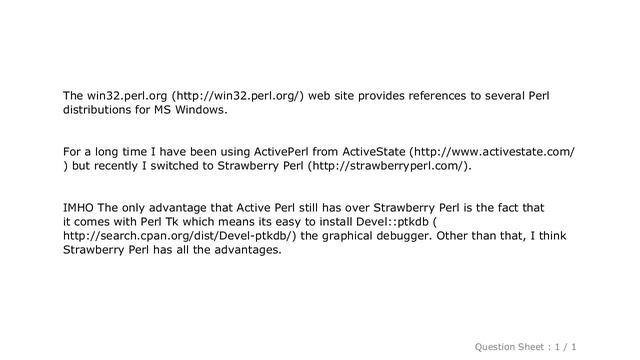 Windows : Which version of Perl should I use on Windows? смотреть онлайн