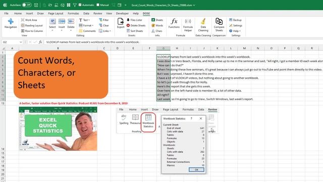 Excel How to Count Words, Characters Or Sheets in Excel - Episode 2508B смотреть онлайн