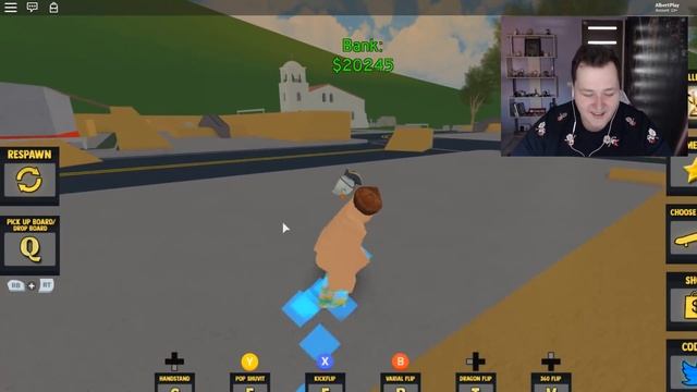 ТРЮКИ НА СКЕЙТБОРДЕ ГОЛЫШОМ !!! | ROBLOX ПО РУССКИ | | Роблоксер Альберт смотреть онлайн