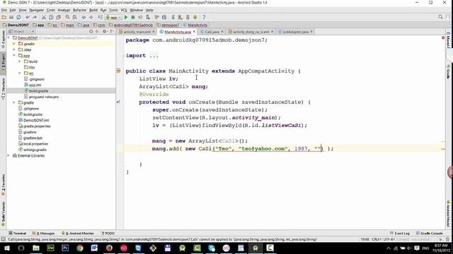 Lập trình Android: Demo đọc JSON + load hình PICASSO смотреть онлайн