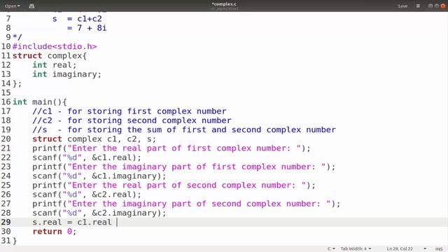 Program to add complex numbers using structures | Module 4 | EST 102 Programming in C смотреть онлайн