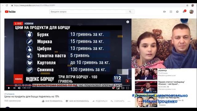Сколько стоит борщ в Украине 2018 год Иван Проценко