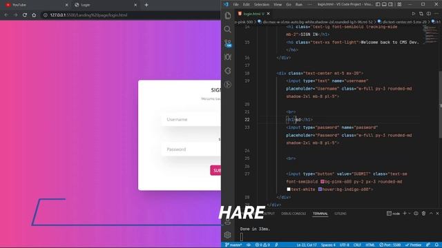 Tailwind css | Log In & Registration Form | VS Code | CMSDev смотреть онлайн