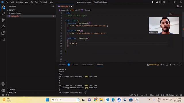 Object Oriented Programming in PHP(Object, Class, Constructor and Destructor) || OOPS Introduction смотреть онлайн