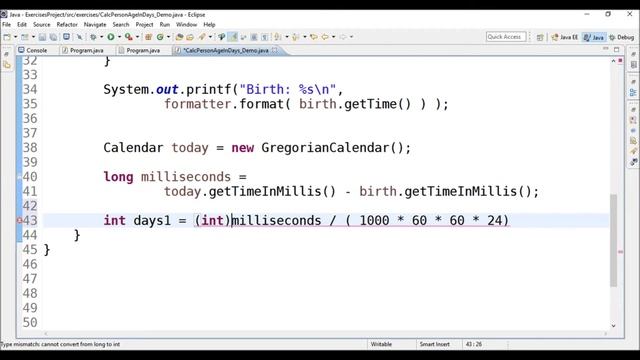 days age calculator in java смотреть онлайн