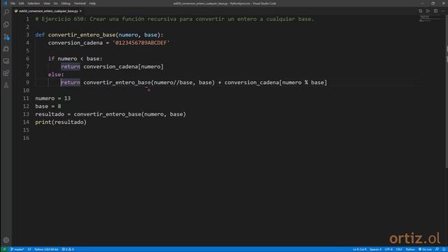 Python - Ejercicio 650: Función Recursiva para Convertir un Número Entero a Cualquier Base Numérica смотреть онлайн