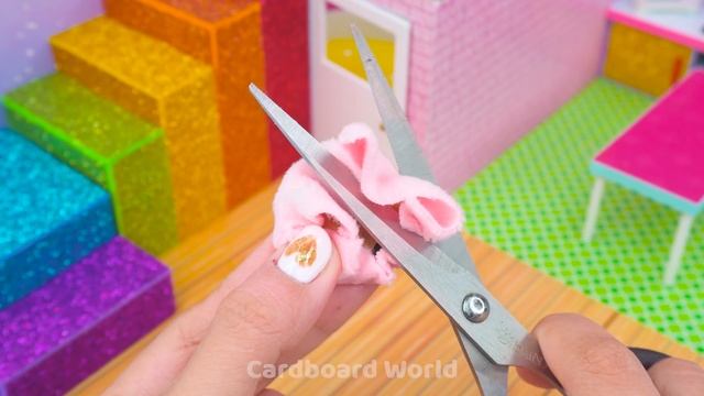 Build Cute Colored House With Bedroom, Bathroom, Kitchen For Pet ❤️ DIY Miniature Cardboard House