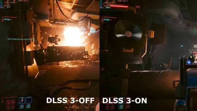 Cyberpunk 2077  DLSS 3.0 - OFF / ON (Ryzen 5900x / RTX 4080 / 32Гб / 2560х1440)