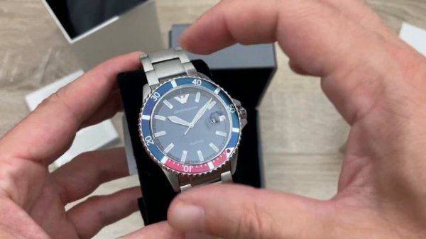 Emporio Armani Blue Dial Stainless Steel Men’s Watch AR11339 (Unboxing) @UnboxWatches