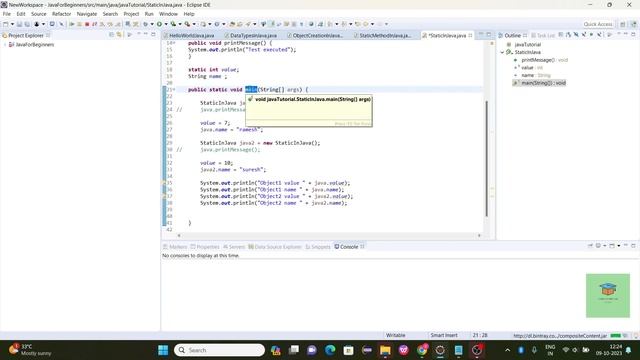 8) Main Method in Java | Tamil | public static void main ( String [] args) | Java For Beginners смотреть онлайн