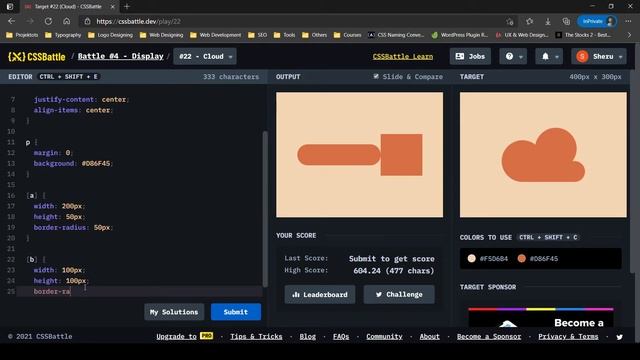 CSS Battle Target #22 | Cloud | All cssbattle.dev solutions смотреть онлайн