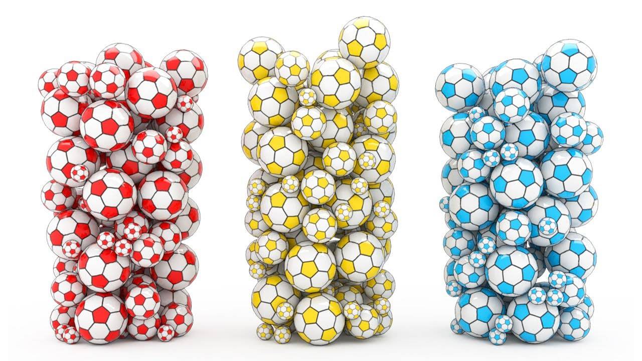 Мультик для малышей, учим цвета с разноцветными футбольными мячами смотреть онлайн