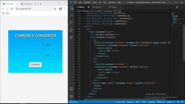 Currency Converter with React Js (material Ui, fixer.io API) смотреть онлайн