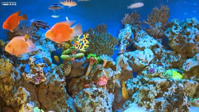 Aquarium 4K VIDEO (ULTRA HD) ? Beautiful Relaxing Coral Reef Fish - Relaxing Sleep Meditation Music смотреть онлайн