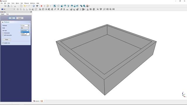 FreeCAD Tutorial - Feature - Thickness 1 (Part Workbench) смотреть онлайн
