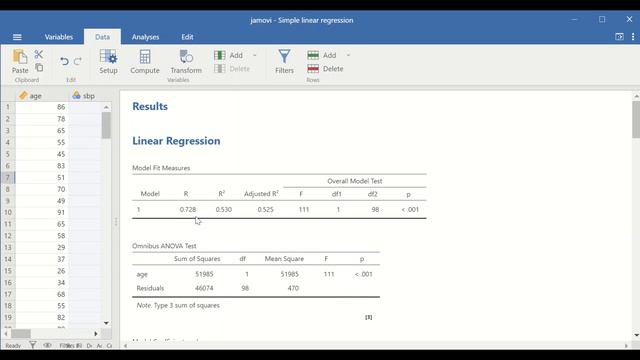 Simple linear regression in Jamovi смотреть онлайн