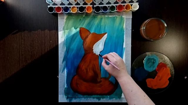 Мастер-класс по рисованию гуашью "Лисичка и первый снег" смотреть онлайн