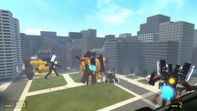 golden clock man/gman/armored titan speaker man vs all skibidi toilet in garry's mod смотреть онлайн