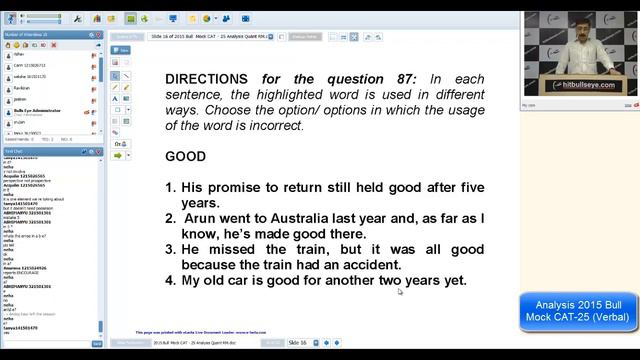 Analysis 2015 Bull Mock CAT 25 - Verbal смотреть онлайн