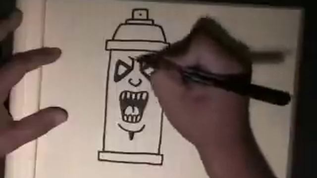 How to draw graffiti character ''Spraycan Character''-with my voice instructions смотреть онлайн