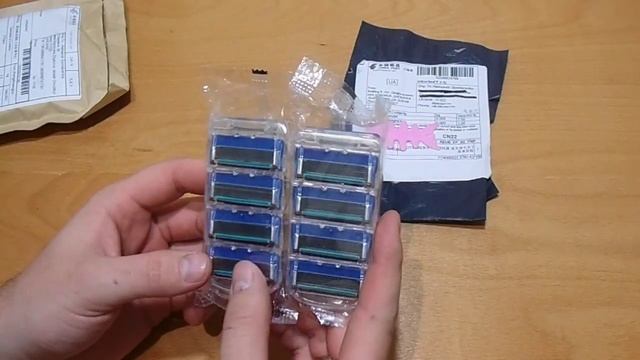 Посылка из Китая №21-22 с aliexpress , Лезвия Gillette Fusion , рыбья кость намотки кабеля наушнико смотреть онлайн