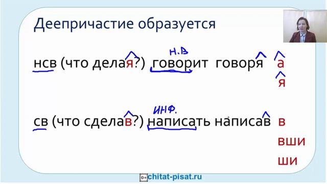 Образование деепричастий | Деепричастия совершенного и несовершенного вида смотреть онлайн
