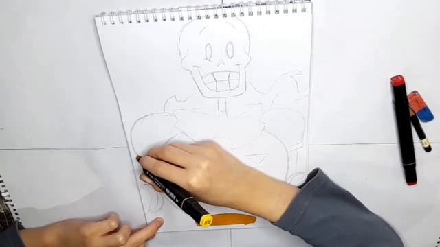 Рисую персонажа Папайруса из игры "Undertale" смотреть онлайн