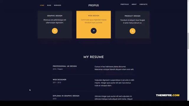 Propus Web Designer Portfolio Elementor Template Kit resume design Easy Create Website смотреть онлайн