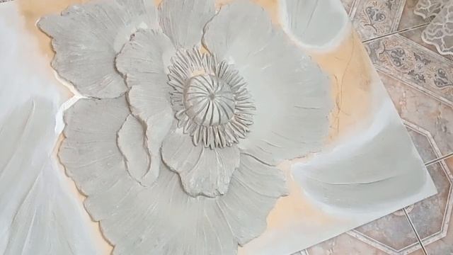 ОГРОМНЫЙ мак из гипсовой шпатлёвки. Создаём картину своими руками. #МАСТЕР-КЛАСС #барельеф #картины смотреть онлайн