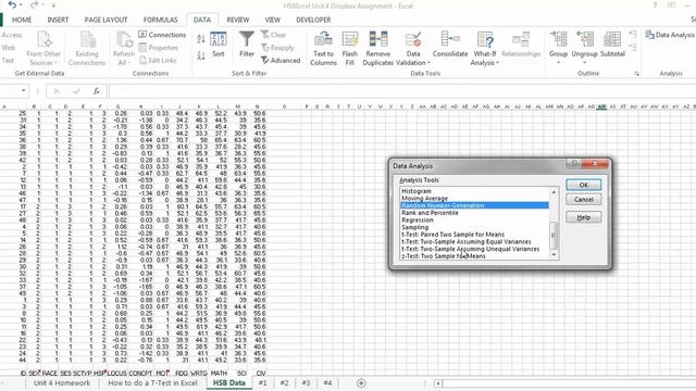 Data Analysis t-test in Excel смотреть онлайн