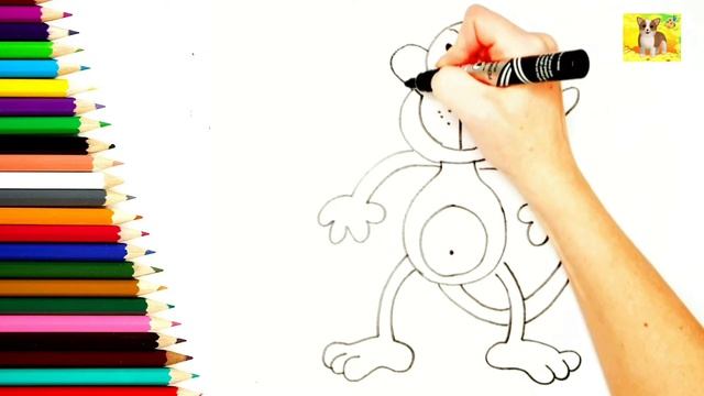 Как нарисовать Обезьянку/раскраска для малышей/детский рисунок Обезьяна смотреть онлайн