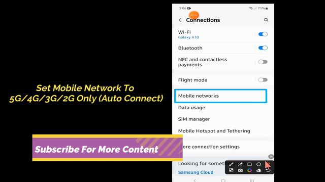 Samsung Galaxy S23 Ultra How To Set Mobile Network To 5G/4G/3G/2G Only (Auto Connect)