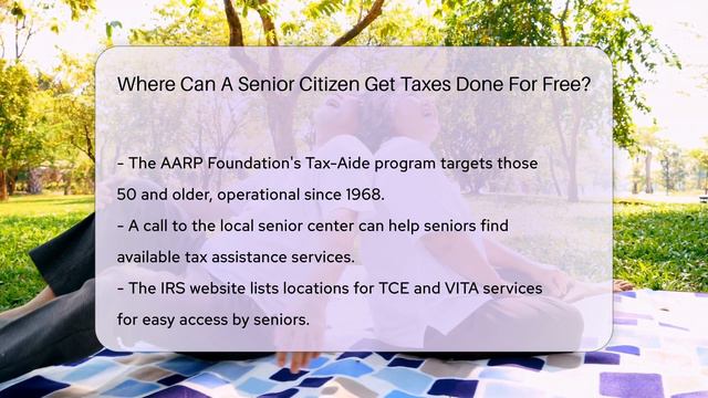 Where Can A Senior Citizen Get Taxes Done For Free? - CountyOffice.org смотреть онлайн