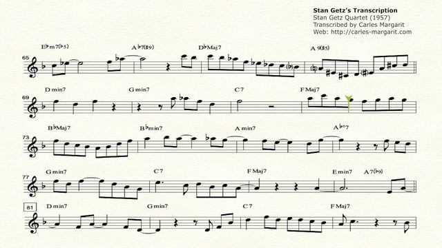 All The Things You Are-Stan Getz's (Eb) transcription. Transcribed by Carles Margarit. смотреть онлайн