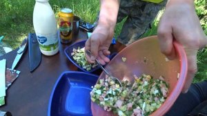 Походный вариант окрошки. Еда в походе.