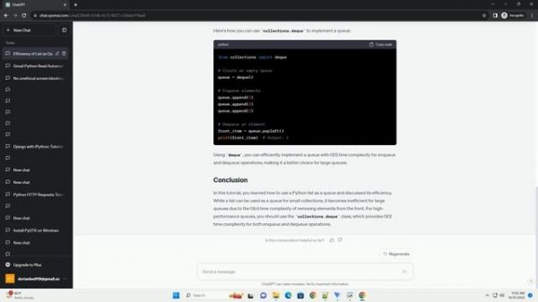 Efficiency of using a Python list as a queue